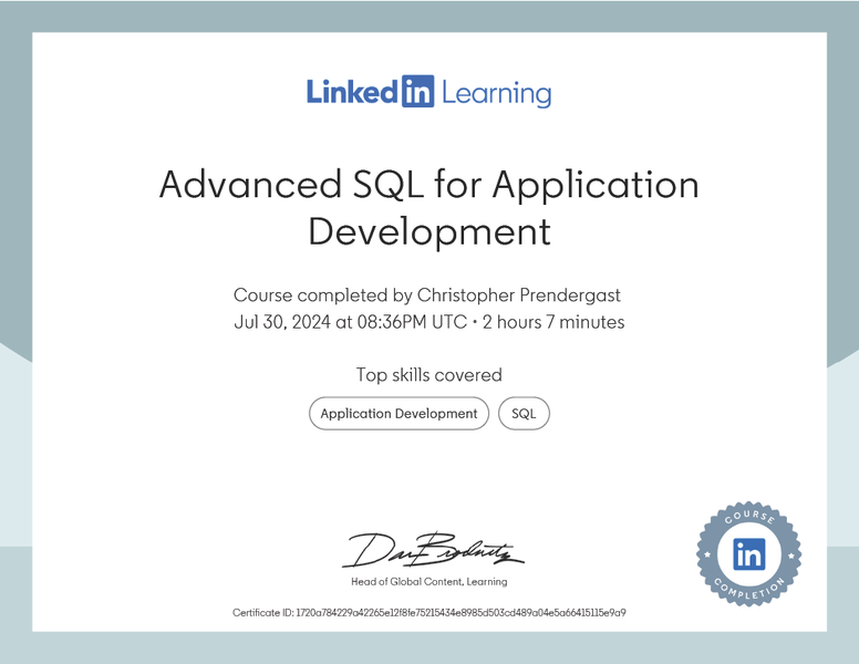 [Advanced SQL for Application Development](#advanced-sql-for-application-development)