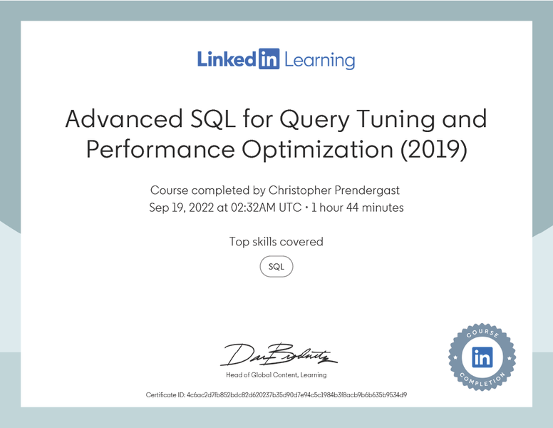 [Advanced SQL for Query Tuning and Performance Optimization (2019)](#advanced-sql-for-query-tuning-and-performance-optimization-2019)