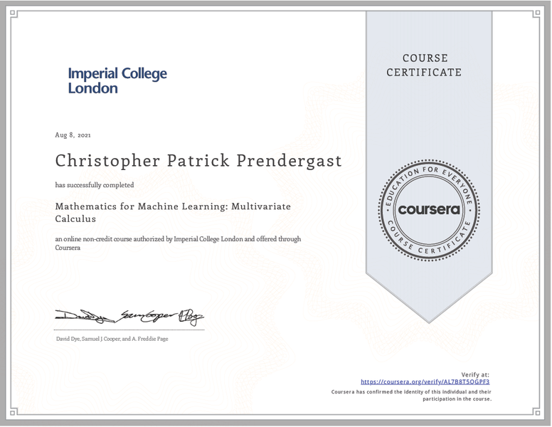 [Mathematics for Machine Learning: Multivariate Calculus](#mathematics-for-machine-learning-multivariate-calculus)