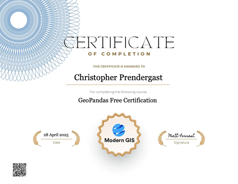 [GeoPandas Certification](#geopandas-certification)