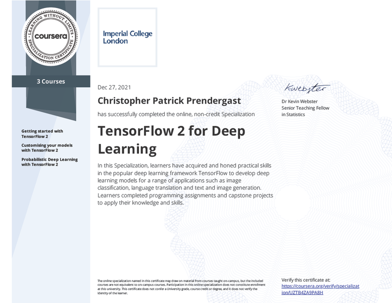 [TensorFlow 2 for Deep Learning Specialization](#tensorflow-2-for-deep-learning-specialization)