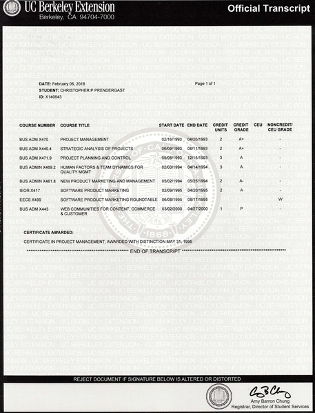 [UC Berkeley Extension Official Transcript](#uc-berkeley-extension-official-transcript)