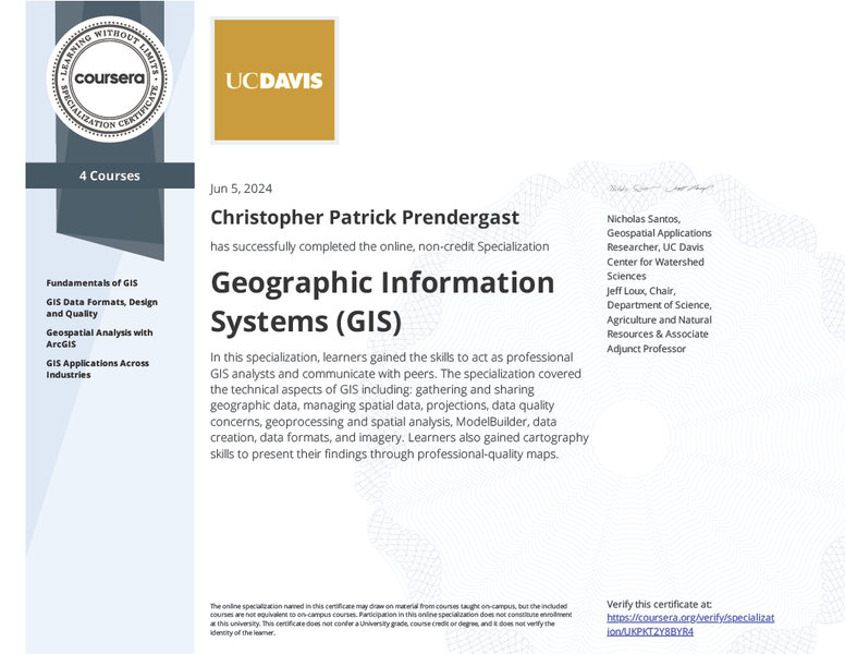 [Geographic Information Systems (GIS) Specialization](#geographic-information-systems-gis-specialization)