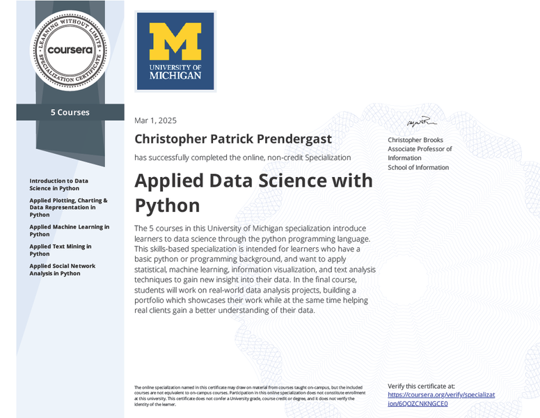 [Applied Data Science with Python Specialization](#applied-data-science-with-python-specialization)