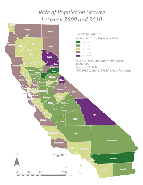 California Population Change (2000–2010)