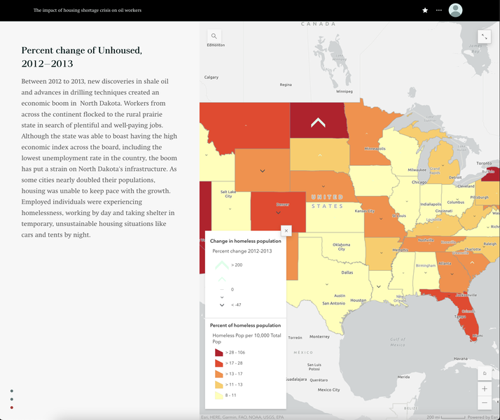 Percent Change in Unhoused Population, 2012–2013