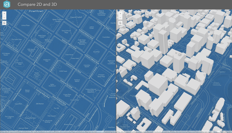Portland 2D and 3d Views