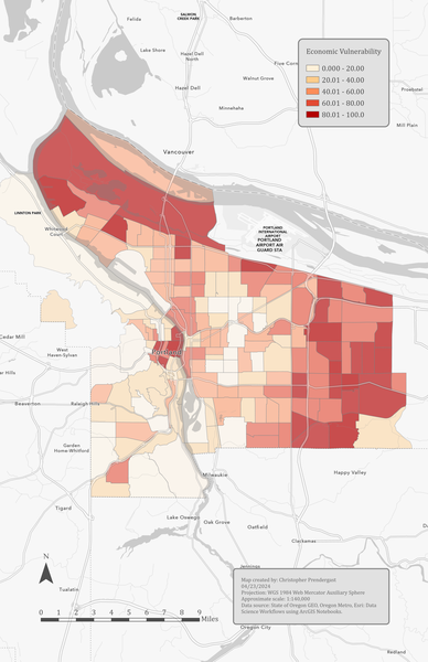 Portland Economic Vulnerability Map