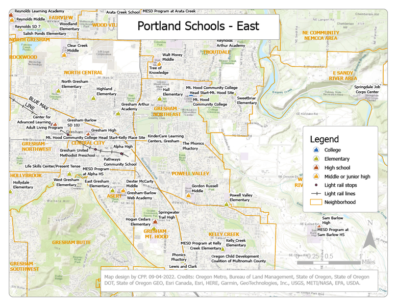 Portland Schools Map