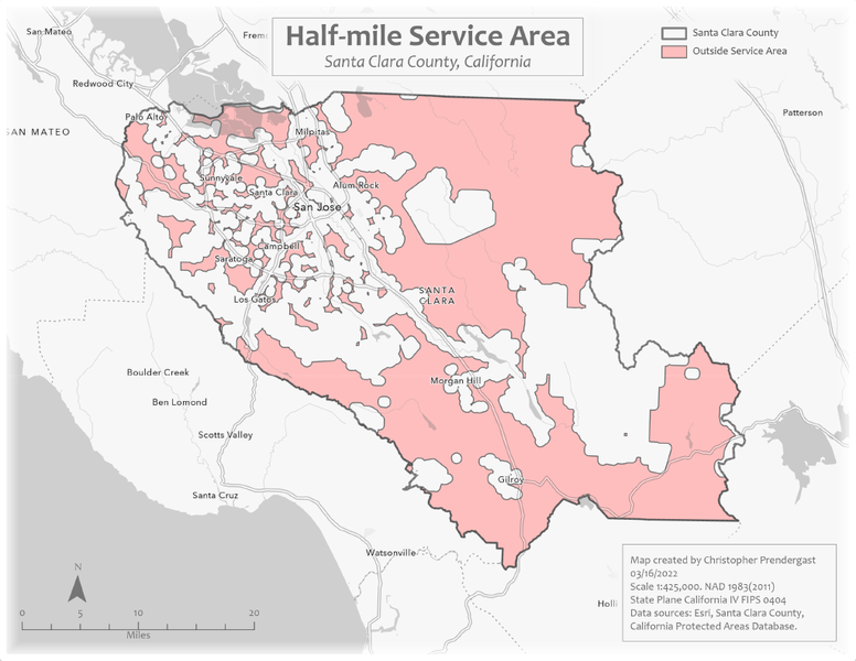 Half-mile Service Areas