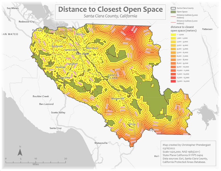 Distance to Closest Open Space